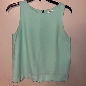 Sea green scalloped top